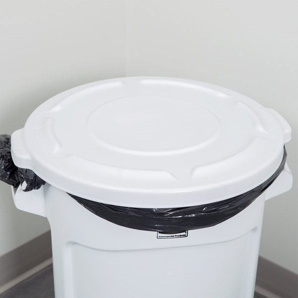 Rubbermaid Canada-MDS Essentials Each Rubbermaid FG261960WHT Round Flat Top Trash Can Lid - Plastic, White