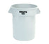 Rubbermaid Canada-MDS Essentials Each Rubbermaid FG262000WHT 20-Gallon Brute Trash Can - Plastic, Round, Food Rated | Denson CFE