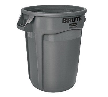 Rubbermaid Canada-MDS Essentials Each Rubbermaid FG263200GRAY 32 Gallon Brute Trash Can, Plastic, Round, Food Rated | Denson CFE