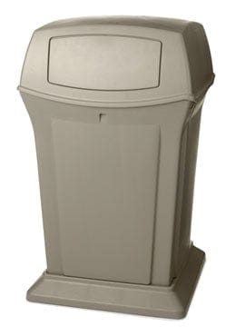 Rubbermaid Canada-MDS Essentials Each Rubbermaid FG917188BEIG 45 gal Outdoor Decorative Trash Can - Plastic, Beige