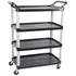 Rubbermaid Canada-MDS Food Service Supplies Each Rubbermaid FG409600BLA 3 Level Polymer Utility Cart with 300 lb Capacity, Raised Ledges | Denson CFE