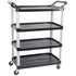 Rubbermaid Canada-MDS Food Service Supplies Each Rubbermaid FG409600BLA 4 Level Polymer Utility Cart with 300 lb Capacity, Raised Ledges | Denson CFE
