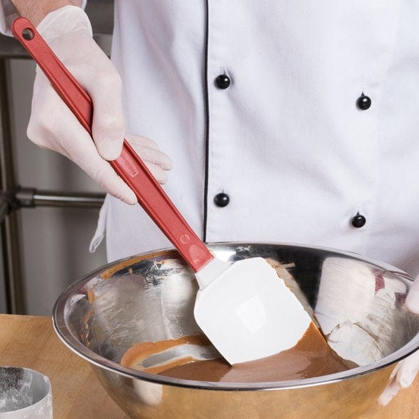 Rubbermaid Canada-MDS Smallwares Each Rubbermaid FG196700RED 13 1/2 inch Red High Temperature Silicone Spoonula | Denson CFE