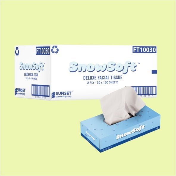 SnowSoft Disposables Case SnowSoft Facial Tissue - White 2-Ply 30x100 Sheets