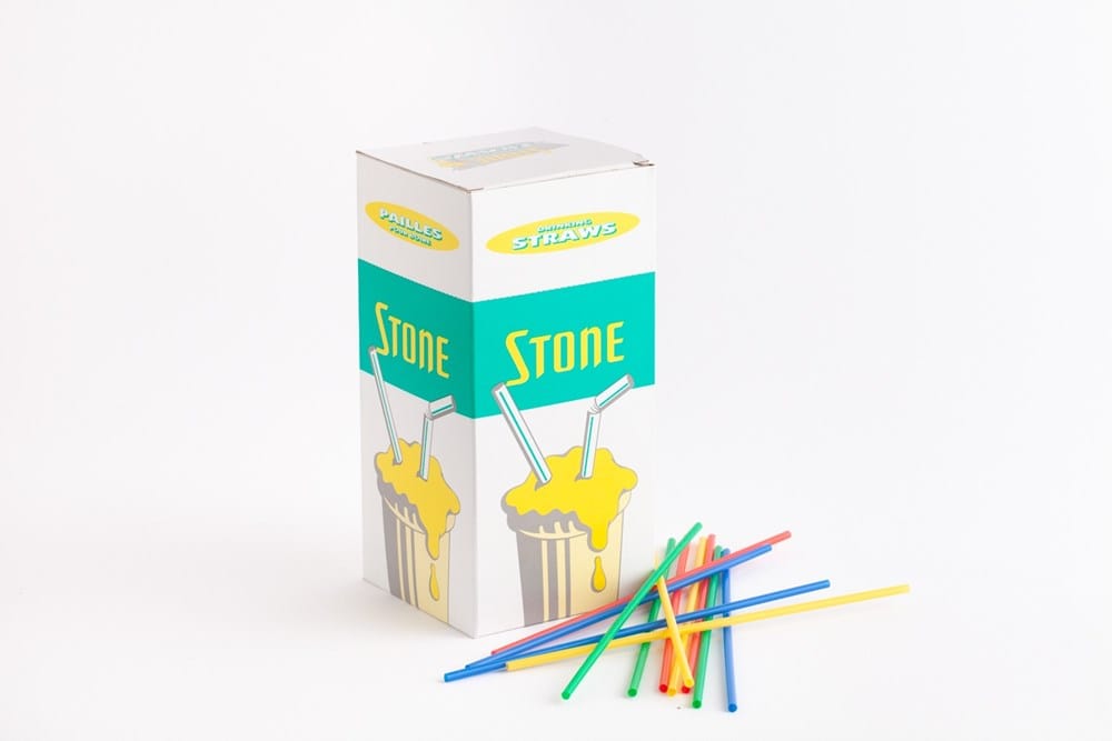 Stone Straw Bar Supplies Case of 3000 Stone Straw 021820 6" Super Cocktail Straws - Assorted Colors | Denson CFE