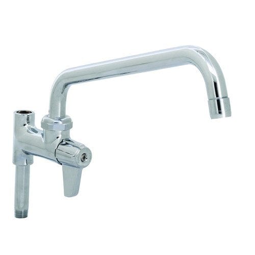 T&S Brass Commercial Faucets Each Equip Add-On Faucet, 14-7/16" long, standard, cerama cartridges, lever handle, laminar outlet, includes: 12-1/8" swivel nozzle, 3/8" male NPT, 3/8" female NPT, ADA Compliant (for pre-rinse units)