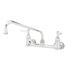 T&S BRASS Commercial Faucets Each T&S B-2342 Splash Mount Faucet - 10" Swing Spout, 8" Centers
