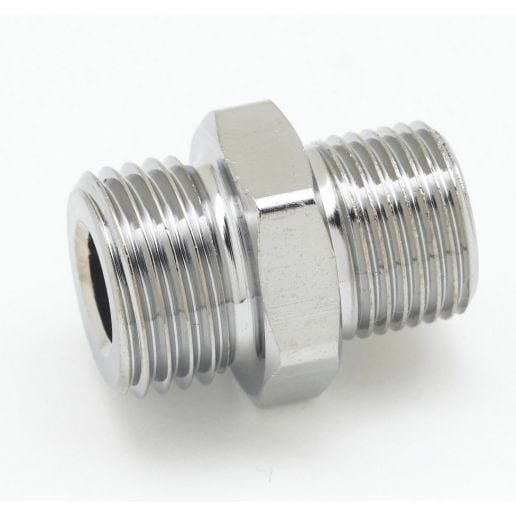 T&S BRASS Parts & Service Each T&S Brass 053A Chrome-Plated Brass 3/8" NPT Male x 3/4" -14 UN Male Adapter with Washer | Denson CFE