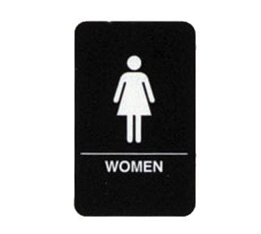Tablecraft Products Essentials Cash & Carry Sign, 6" x 9", "Women" Restroom