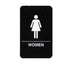 Tablecraft Products Essentials Cash & Carry Sign, 6" x 9", "Women" Restroom