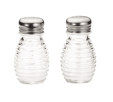 Tablecraft Products Food Service Supplies Beehive Collection Salt/Pepper Shaker, 2 oz., clear glass, stain