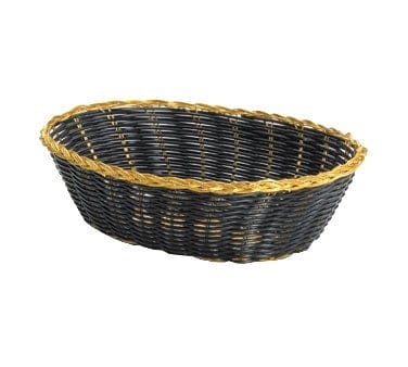 Tablecraft Products Food Service Supplies Dozen Basket, 9" x 6" x 2-1/2", oval, black vinyl with