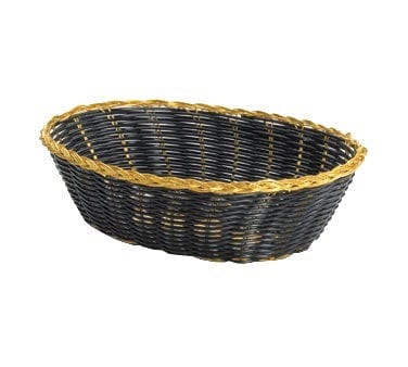 Tablecraft Products Food Service Supplies Dozen *Discontinued* Basket, 9" x 6-1/2" x 2-1/2", oval, gold