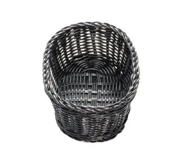 Tablecraft Products Food Service Supplies Each Tablecraft M2474 Ridal Collection Basket, 9-1/4" x 6-1/4" x 3-1/4", Oval - Black Polypropylene, Heat Resistant, Dishwasher Safe | Denson CFE