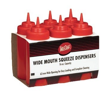 Tablecraft Products Food Service Supplies Pack Cash & Carry WideMouth Squeeze Dispenser, 8 oz., ketchup, made i