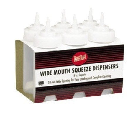 Tablecraft Products Food Service Supplies Pack Cash & Carry WideMouth Squeeze Dispenser, 8 oz., natural, made i