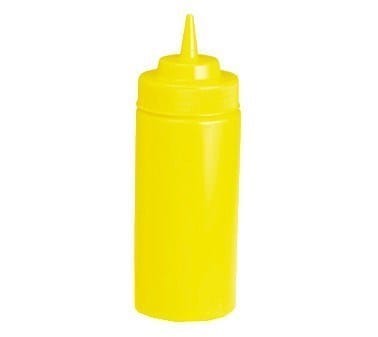 Tablecraft Products Tabletop & Serving Each / Yellow Tablecraft 10853M 8 Ounce Yellow WideMouth Squeeze Bottle Polyethylene Dispenser | Denson CFE