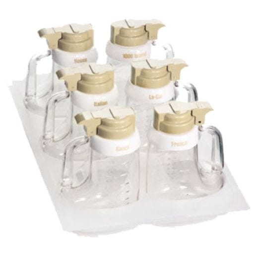 Tablecraft Products Unclassified Each Tablecraft 48H 20.63" x 12.63" 6 Compartment Clear Plastic Salad Dressing Dispenser Holder | Each