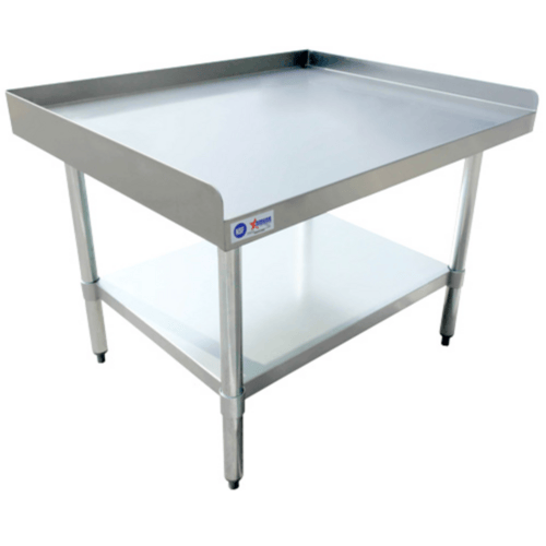 Thorinox Commercial Work Tables and Stations Each Thorinox DSST-3072-BK - 30 Inch x 72 Inch Stainless Steel Work Table with 5 Inch Backsplash, 18 Gauge | Denson CFE