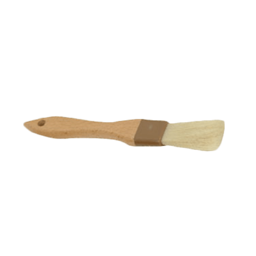 Thunder Group Smallwares EACH Thunder Group WDPB001 1" Flat Pastry Brush - Boar Bristles, Brown Plastic Ferrule, Wood Handle