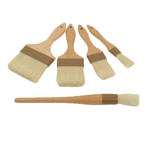 Thunder Group Smallwares EACH Thunder Group WDPB003 2" Flat Pastry Brush - Boar Bristles, Brown Plastic Ferrule, Wood Handle