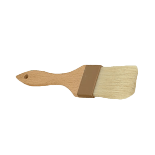 Thunder Group Smallwares EACH Thunder Group WDPB003 2" Flat Pastry Brush - Boar Bristles, Brown Plastic Ferrule, Wood Handle