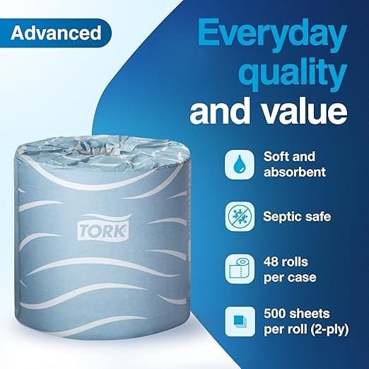 Tork Disposables Case of 48 Tork TM6130S Advanced Bath Tissue Roll, 2-Ply | Denson CFE