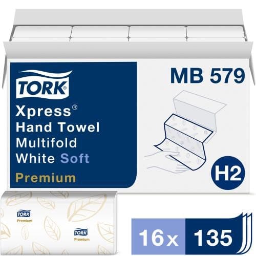 Tork Unclassified Case Tork MB579 Soft Xpress Multifold Paper Hand Towels – White, H2 System Compatible (2160 Count) | Denson CFE