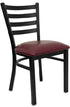 Trade West Essentials SIDE CHAIR, BLACK METAL FRAME, BURGANDY UPHOLST SE