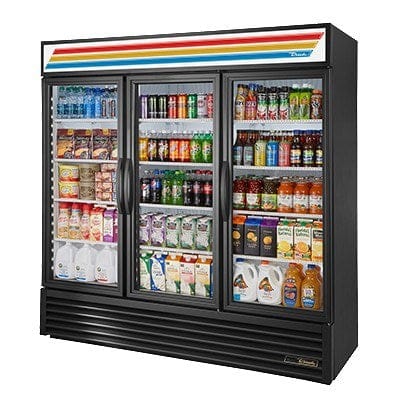 True Food International Canada Merchandising and Display Refrigeration Each True GDM-72-HC – 78″ 3 Swing Door Glass Refrigerator Merchandiser | Denson CFE