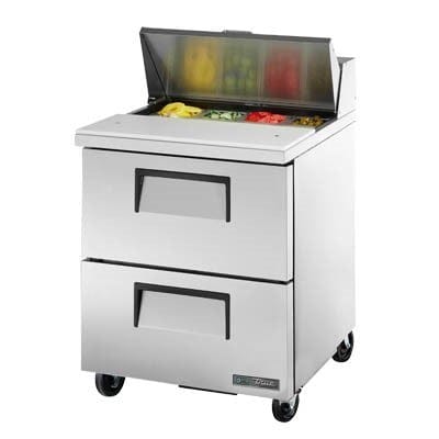 True Food International Canada Refrigerated Prep Tables Each True TSSU-27-08D-2-HC – 27" TSSU Series Sandwich/Salad Prep Table with Refrigerated Base (115V) | Denson CFE