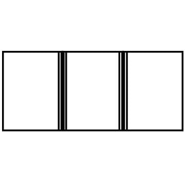 Universal Bindery Essentials Each Universal Bindery CC8511-3C-VY-BK Triple Panel Menu Cover - Black Vinyl with Brass Corners, 6 Views, Letter Size (11 x 8.5") | Denson CFE