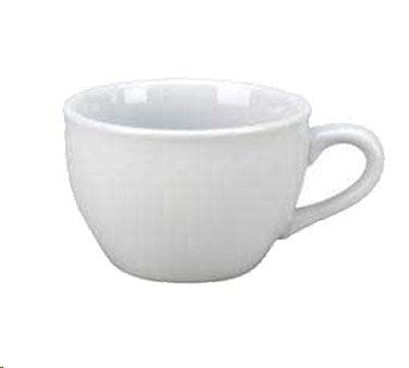 Vertex China Dinnerware Dozen Vertex China CAT-1 Argyle-Catalina 8 oz. Cup, Narrow Rim, 3-3/4" - White | Denson CFE
