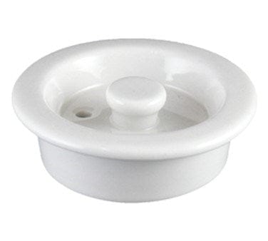 Vertex China Smallwares Dozen Vertex SK-TL Teapot Lid, Sculpted Lines, White - Fits SAU-TP2 & SAU-TP3 | Denson CFE