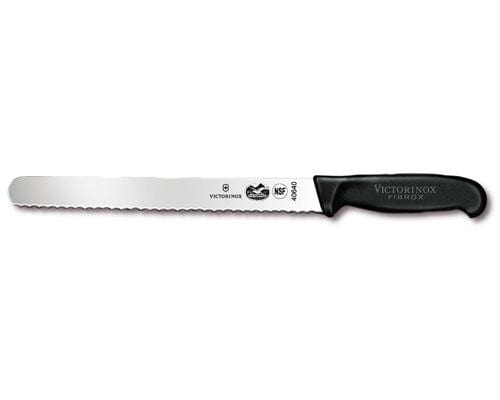 Victorinox Swiss Army Knife & Accessories Each Victorinox 5.4233.36 Slicer Knife, 14" blade, 1-1/4" width at handle, serrated edge, black Fibrox? nylon, slip resistant, clamshell/peggable package, NSF