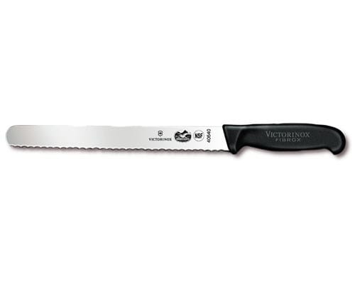 Victorinox Swiss Army Smallwares Each Victorinox 5.4233.30 Slicer Knife - 12 in Wavy Edge, Black Fibrox Handle | Denson CFE