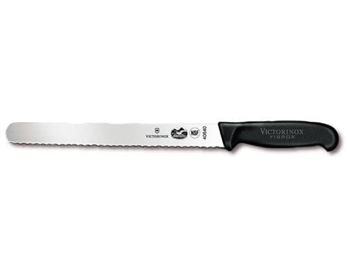 Victorinox Swiss Army Smallwares Each Victorinox 5.4233.30 Slicer Knife, 12 inch Wavy Edge, Black Fibrox Handle | Denson CFE