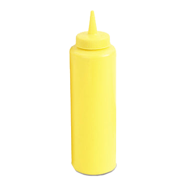 Vollrath Food Service Supplies Each / Yellow Vollrath 52065 12 oz Slim Profile Yellow Squeeze Bottle
