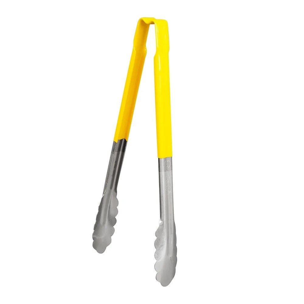 Vollrath Kitchen Supplies Each / Yellow Vollrath 4781250 12"L Stainless Steel Utility Tongs - Yellow