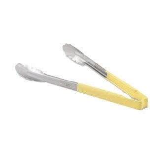 Vollrath Kitchen Tools Each / Yellow Vollrath 4780950 9 1/2"L Stainless Steel Utility Tongs - Yellow