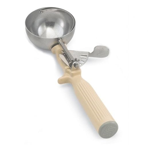 Vollrath Smallwares Each Vollrath 47141 Jacobs Pride 3.25 oz. Ivory #10 Disher, Stainless Steel with Antimicrobial Handle | Denson CFE