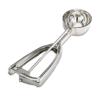 Vollrath Smallwares Each Vollrath 47160 #70 Round Stainless Steel Squeeze Handle Disher - 0.5 oz. | Denson CFE