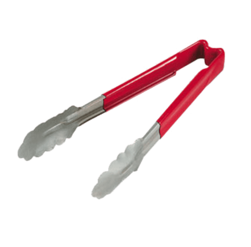 Vollrath Smallwares Each Vollrath 4780940 9 1/2" (24.1 cm) Stainless Steel Utility Tongs – Red | Denson CFE