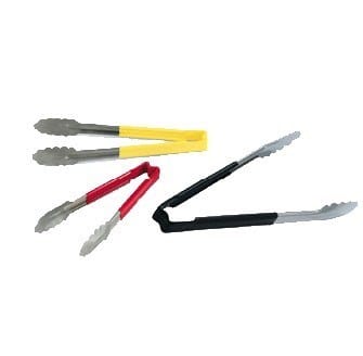 Vollrath Smallwares Each Vollrath 4781240 12" Stainless Steel Utility Tongs - Red | Denson CFE