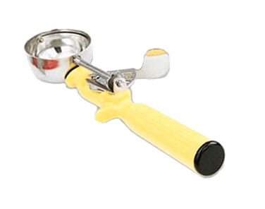 Vollrath Smallwares Each / Yellow Vollrath 47144 Jacob’s Pride #20 Disher – 1.63 oz Portion Scoop, Yellow Handle | Denson CFE