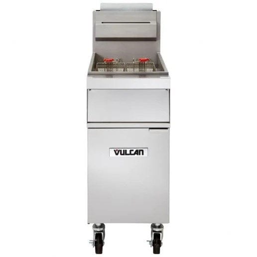 Vulcan Canada Commercial Fryers Each Vulcan 1GR65M 65-70 lb. Natural Gas Floor Fryer with Millivolt Thermostat Controls - 150,000 BTU