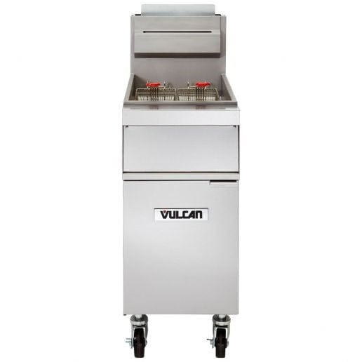 Vulcan Canada Commercial Fryers Each Vulcan 1GR85M 85-90 lb. Natural Gas Floor Fryer with Millivolt Thermostat Controls - 150,000 BTU