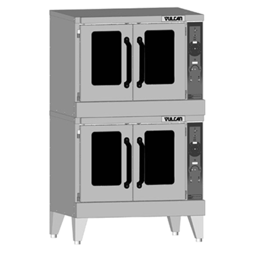 Vulcan Canada Commercial Ovens Each Convection Oven, gas, double-deck, standard depth, solid state controls, electronic spark ignition, 5-hour timer with digital display enhancement, 150? to 500?F temperature range, (5) oven racks per deck, independently operated removable doors with window