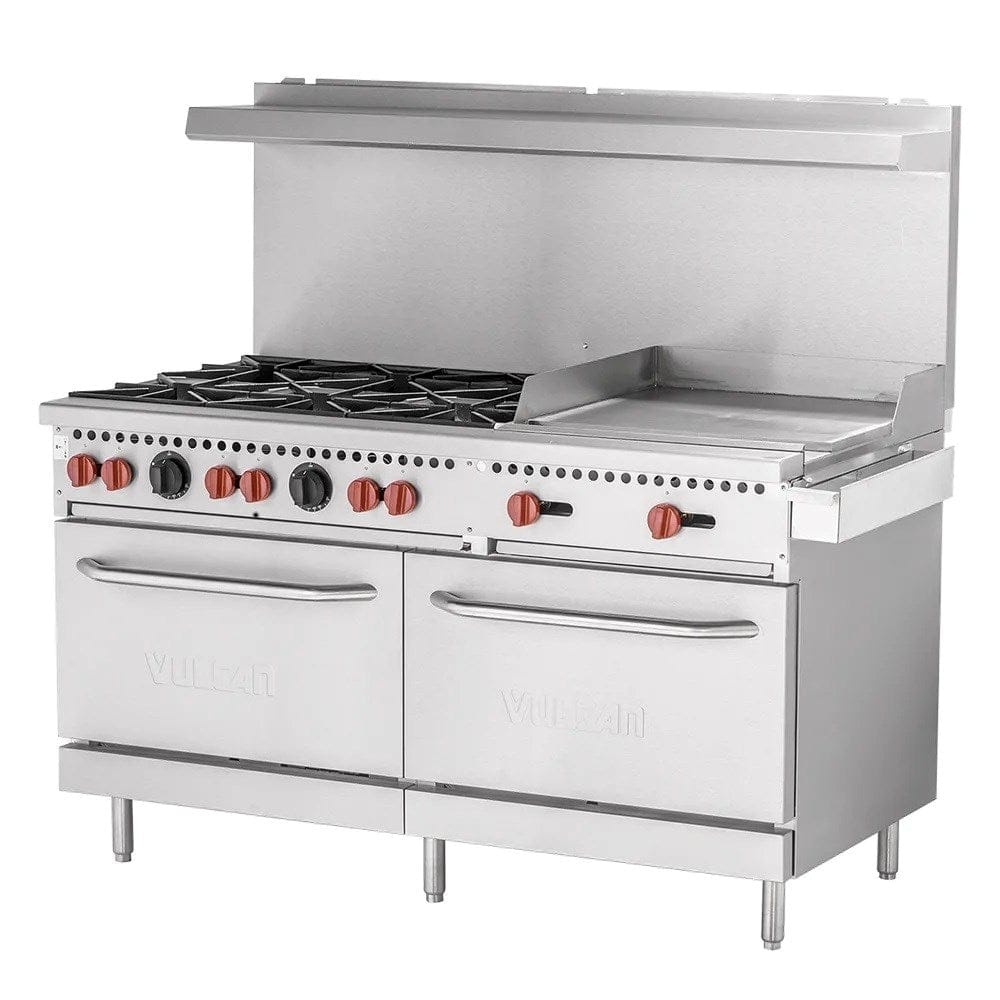 Vulcan Canada Commercial Restaurant Ranges Each Vulcan SX60F-6B24G 60" 6 Burner Gas Range with Griddle & (2) Standard Ovens, Natural Gas | Denson CFE