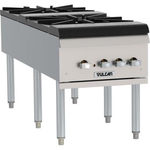 Vulcan Canada Commercial Restaurant Ranges Each Vulcan VSP200F Natural Gas VSP Series 18" Wide 49" Deep 2 Cast Iron Ring-Type Open Burner Stainless Steel Range On Adjustable Legs, 220,000 BTU | Denson CFE